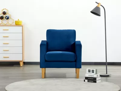 Velvet Fabric Upholstered Armchair 