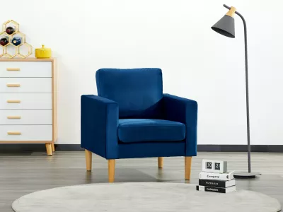 Velvet Fabric Upholstered Armchair 